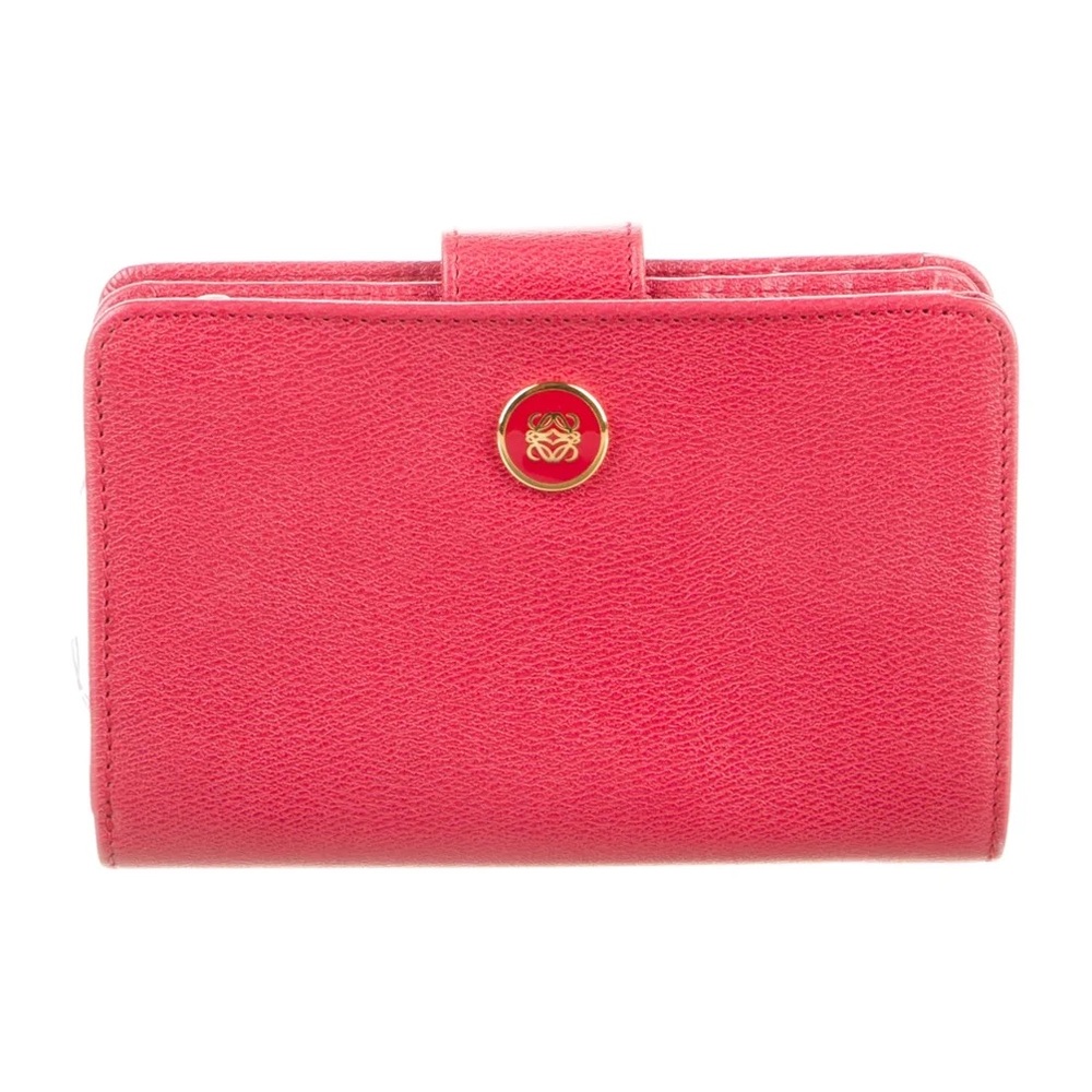 Elegant Red LOEWE Compact Wallet